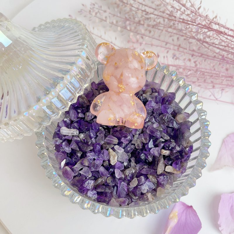 淨化消磁/粉晶金箔小熊/水晶淨化盒 - 擺飾/家飾品 - 水晶 