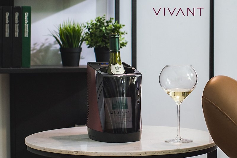 VIVANT Action Temperature Control Sommelier (Burgundy) - Bar Glasses & Drinkware - Other Metals 