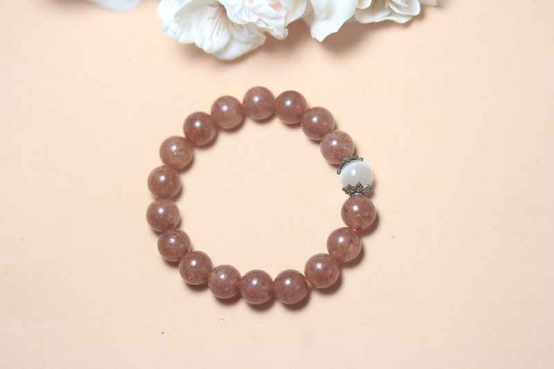 [Strawberry Crystal] Peach Blossom Stone Bracelet for Women/Attract Peach Blossom/Birthday Gift/Give to Girlfriends - สร้อยข้อมือ - คริสตัล สึชมพู