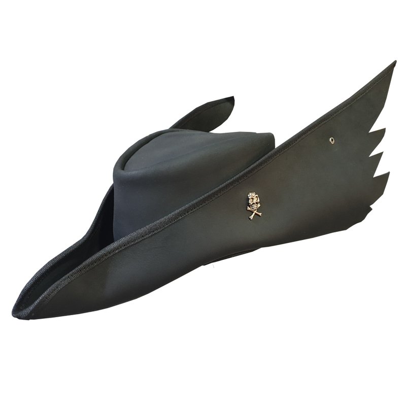 Bloodbone Hunter Black Leather Hat - 帽子 - 真皮 黑色