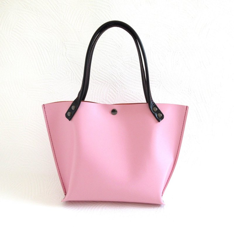 NEW line, cowhide, long handle, wide bottom gusset, mini tote made from a single piece of leather, 0605 - Handbags & Totes - Genuine Leather Pink