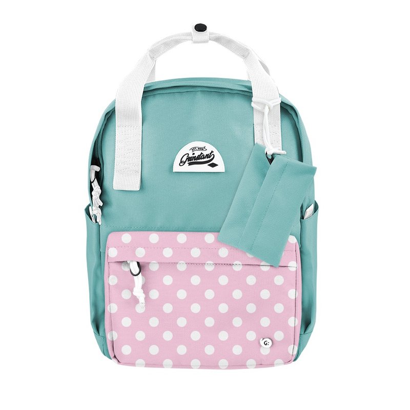 Grinstant mix and match detachable 13-inch backpack-Dream Series (light blue with polka dot powder) - Backpacks - Polyester 