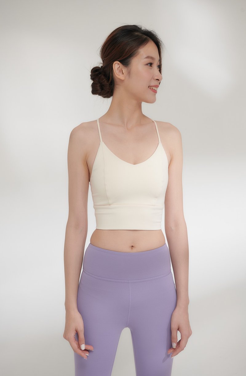 春夏穿搭【Yoga Flow】Dale Bra - Beige  快速出貨 - 瑜珈服/瑜珈褲 - 聚酯纖維 