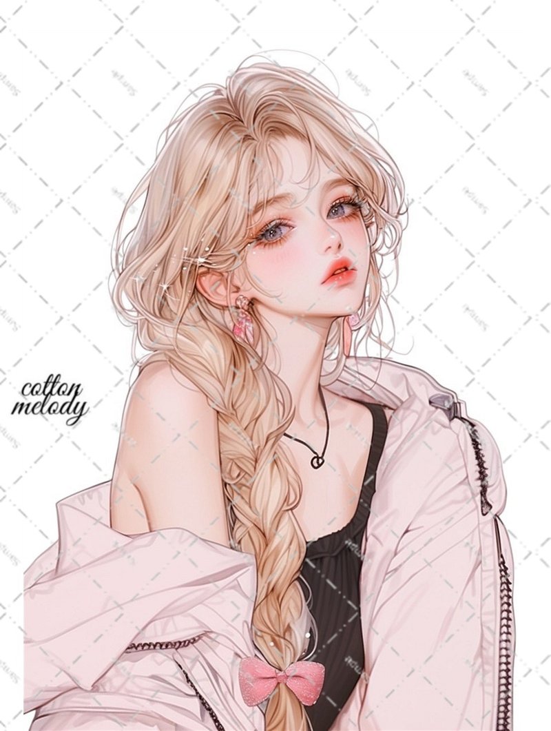 original sticker no.6452 人物ステッカー オリジナルステッカー 人物ステッカー 女の子ステッカー オリジナル人物ステッカー - 貼紙 - 紙 