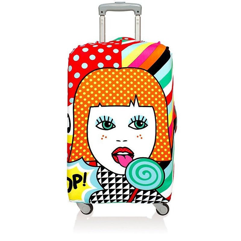 LOQI suitcase jacket / lollipop LMPOLO【M size】 - กระเป๋าเดินทาง/ผ้าคลุม - เส้นใยสังเคราะห์ สีแดง