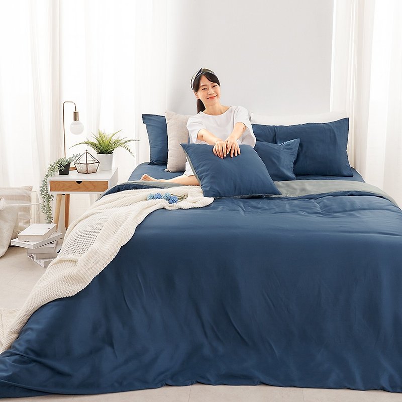 Bed quilt set-Single/Double/Large/King/60 Tencel/Blue Night Aurora Made in Taiwan - Bedding - Other Materials Blue