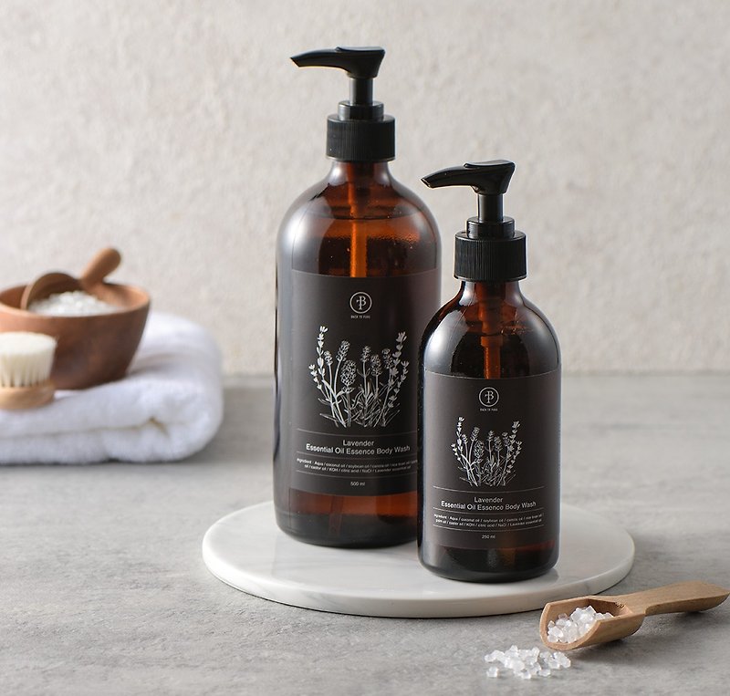 【BTP Lavender Essential Oil Shower Gel】Essential Oil Shower Cream Moisturizing Body Wash Liquid Soap - Body Wash - Glass 