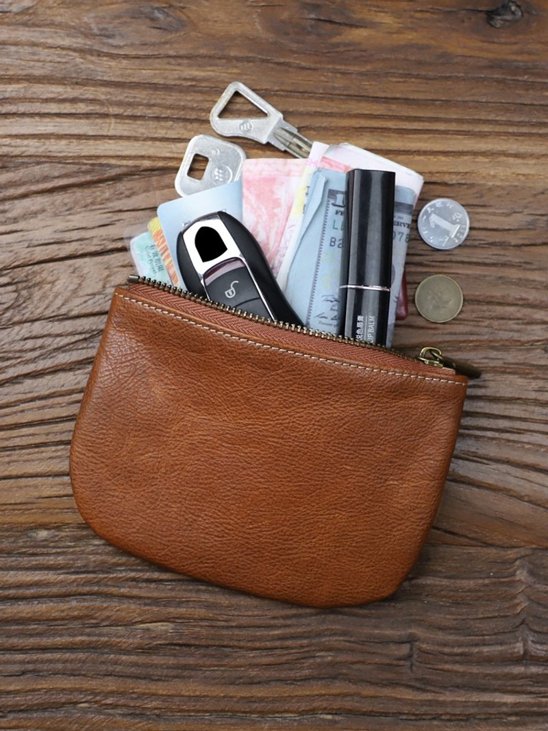 Casual Genuine Leather Coin Purse Mini Small Card Holder Case Money Bag Wallet - Coin Purses - Genuine Leather Brown