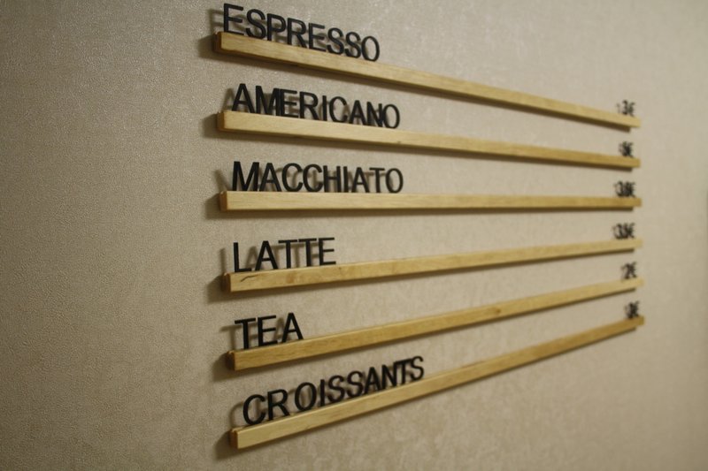 Menu board, Wood mounted wall menu rails with letters, Acrylic letter board - 壁貼/牆壁裝飾 - 木頭 