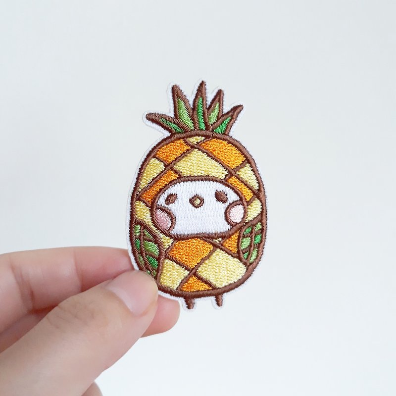 Pineapple Embroidered Patches - Badges & Pins - Thread Yellow