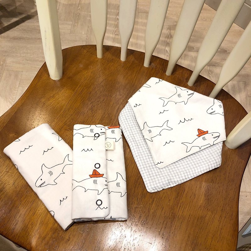 Korea Organic Cotton Red Hat Shark Miyuki Gift Set - Baby Gift Sets - Cotton & Hemp 