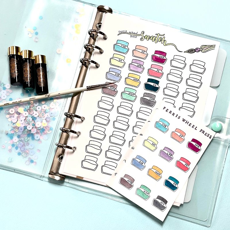 Personal Organizer Refill 【size A5】Color Sample Book Ink Bottle - สมุดบันทึก/สมุดปฏิทิน - กระดาษ ขาว