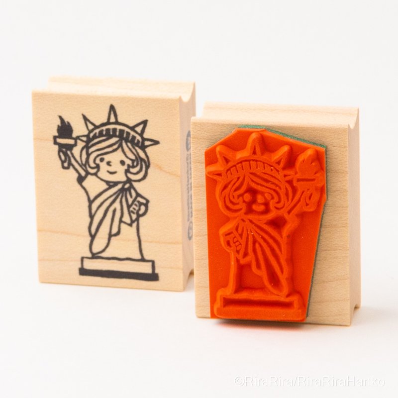 Statue of Liberty Maron-chan*30mm x 40mm*Rubber stamp* R996 - Stamps & Stamp Pads - Wood 