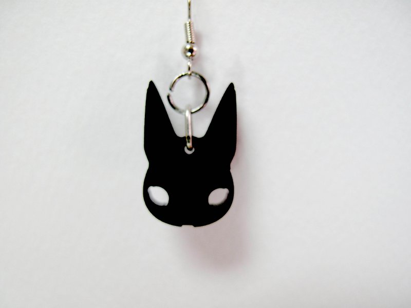Lectra Duck Mask Rabbit Earrings - Earrings & Clip-ons - Acrylic Black