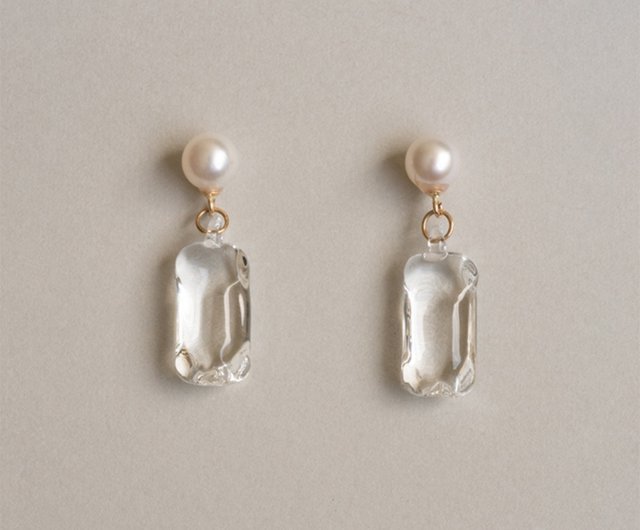 Fast K10 Gold Handmade Glass Pearl Earrings - Shop HARIO Concept