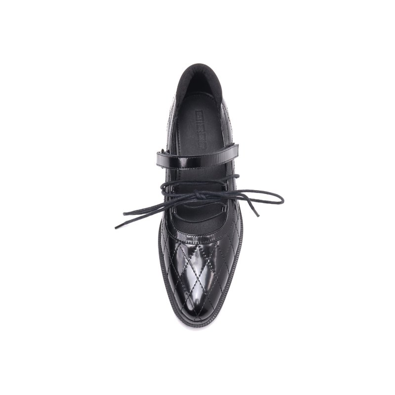 notdetailed原創 菱格瑪麗珍鞋 暗黑風綁帶小皮鞋夏季粗跟單鞋 - 女休閒鞋/帆布鞋 - 真皮 