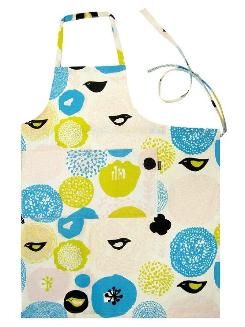 Finnish fabric Kauniste kitchen apron/Christmas gifts/exchange gifts - Aprons - Cotton & Hemp Yellow