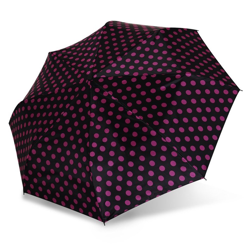 [Double Dragon Brand] Cooling Small Invincible Tri-fold Umbrella Parasol - Pink Circle - Umbrellas & Rain Gear - Waterproof Material Pink