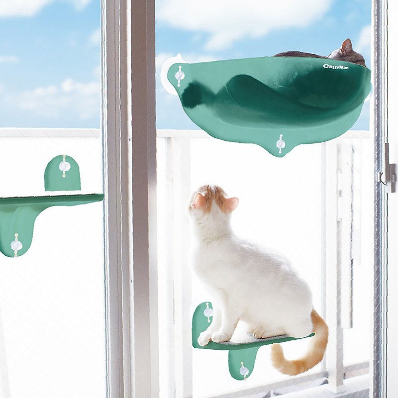 【日本CattyMan】窗邊渡假貓窩 貓階梯 / 吸盤貓窩 - 貓跳台/貓抓板 - 其他材質 