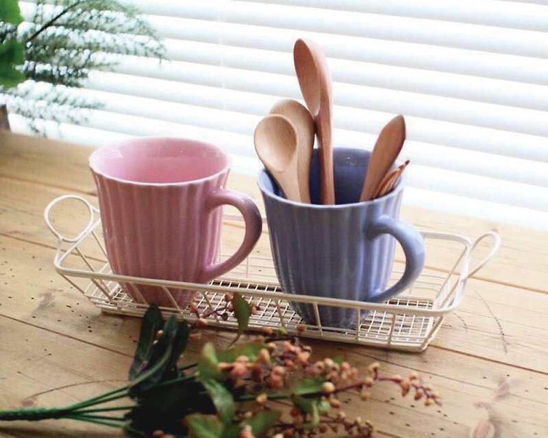 British import design Afternoon tea mug 2 sets (purple + rose pink) - Mugs - Pottery 