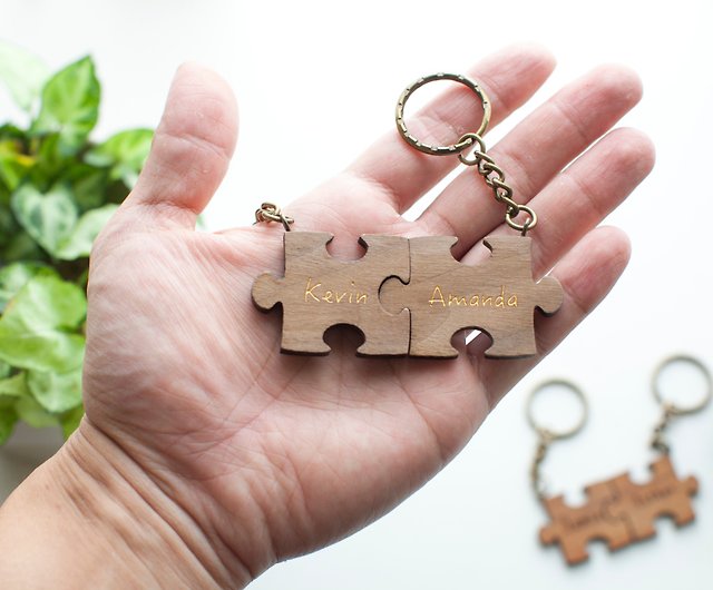 Walnut Keychain with Individual Engraving Personalized Keychain