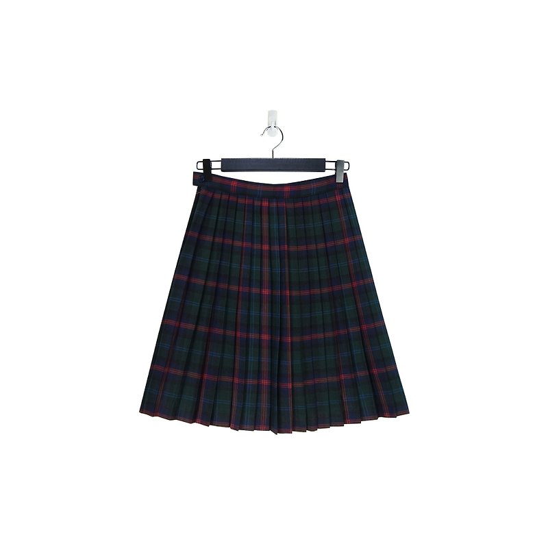A‧PRANK :DOLLY :: Vintage VINTAGE Green Plaid Short Skirt (S806023) - กระโปรง - ผ้าฝ้าย/ผ้าลินิน สีเขียว