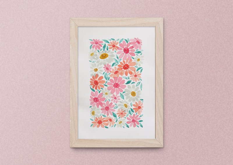 Colourful Daisy No.2 Three colour of Daisies white, pink and orange - 其他 - 紙 多色