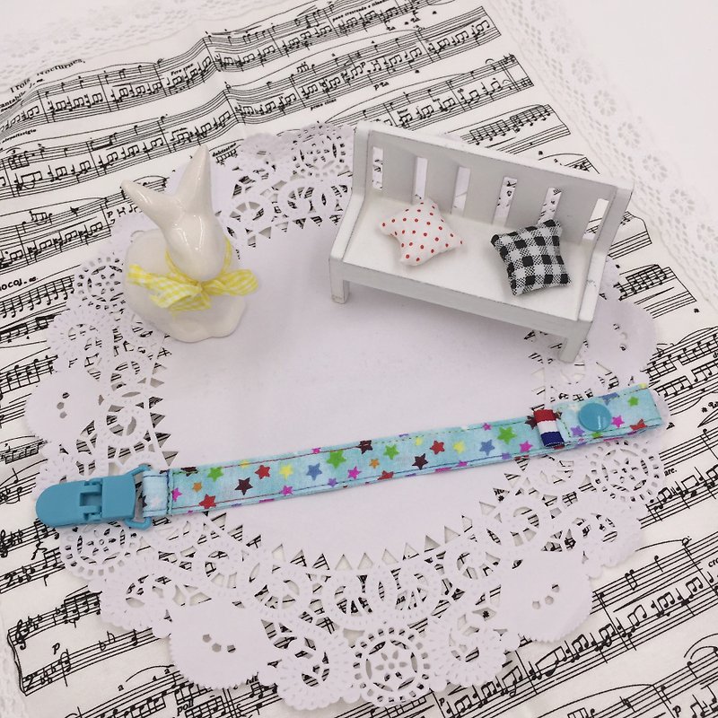 A48-Handmade clip-on pacifier chain pacifier clip full moon gift toy chain can be made vanilla pacifier full moon - ขวดนม/จุกนม - ผ้าฝ้าย/ผ้าลินิน 