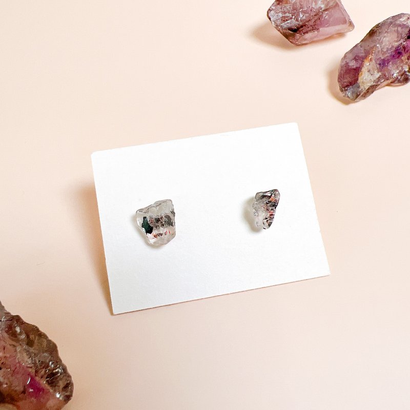超高頻率水晶 超七耳環 天然石 水晶耳環 飾品 - 耳環/耳夾/耳骨夾 - 水晶 多色