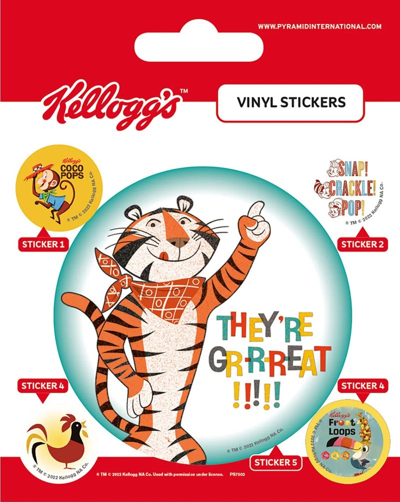 【家樂事】東尼虎吉祥物貼紙組/Kelloggs/Tony the Tiger - 貼紙 - 紙 多色