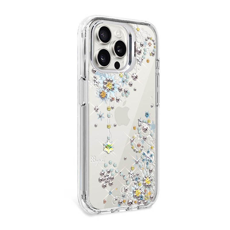 iPhone 全系列 防震雙料隱形立架水晶彩鑽手機殼-雪絨花 - 手機殼/手機套 - 其他材質 多色