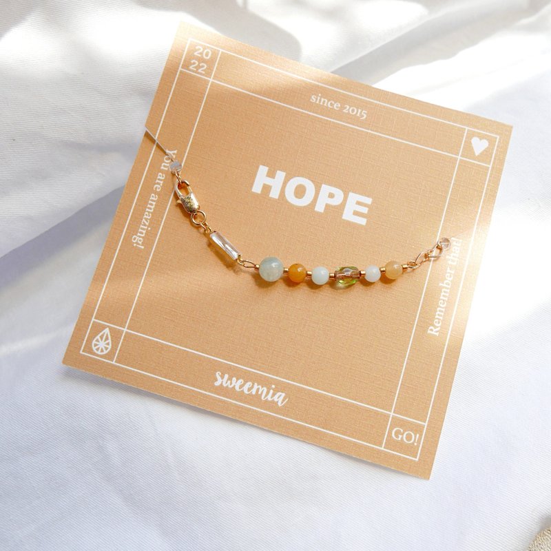 Four Seasons Summer Fruit Topaz Tianhe Stone Czech Bead Bronze Gold Plated Bracelet - Bracelets - Semi-Precious Stones Orange