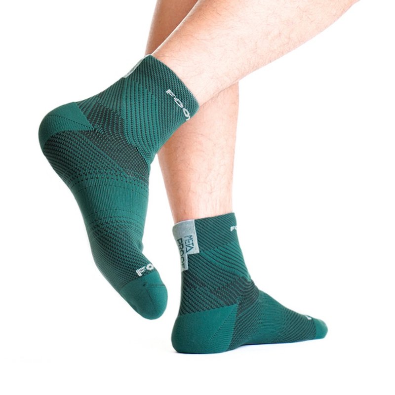 【FOOTLAND】METAPROOF Mountain Walker Short Waterproof Socks Green - ชุดเดินป่า - ขนแกะ สีเขียว