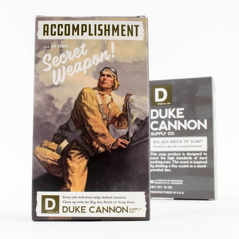 Duke Cannon BIG ASS U.S. Army Super Dry Soap (Black) World War II Memorial Packaging