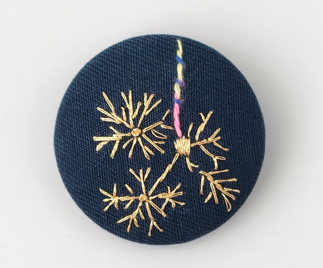 線香花火の刺繍ブローチor刺繍ヘアゴム - ショップ かなちゃん手