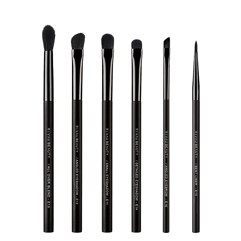 Black Collection - Eye Brush Set 6 - อุปกรณ์แต่งหน้า/กระจก/หวี - ขนแกะ สีดำ