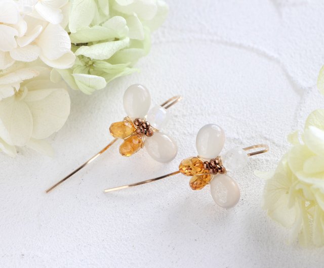 14kgf-Autumn flower pierced earrings - ショップ A.N ピアス