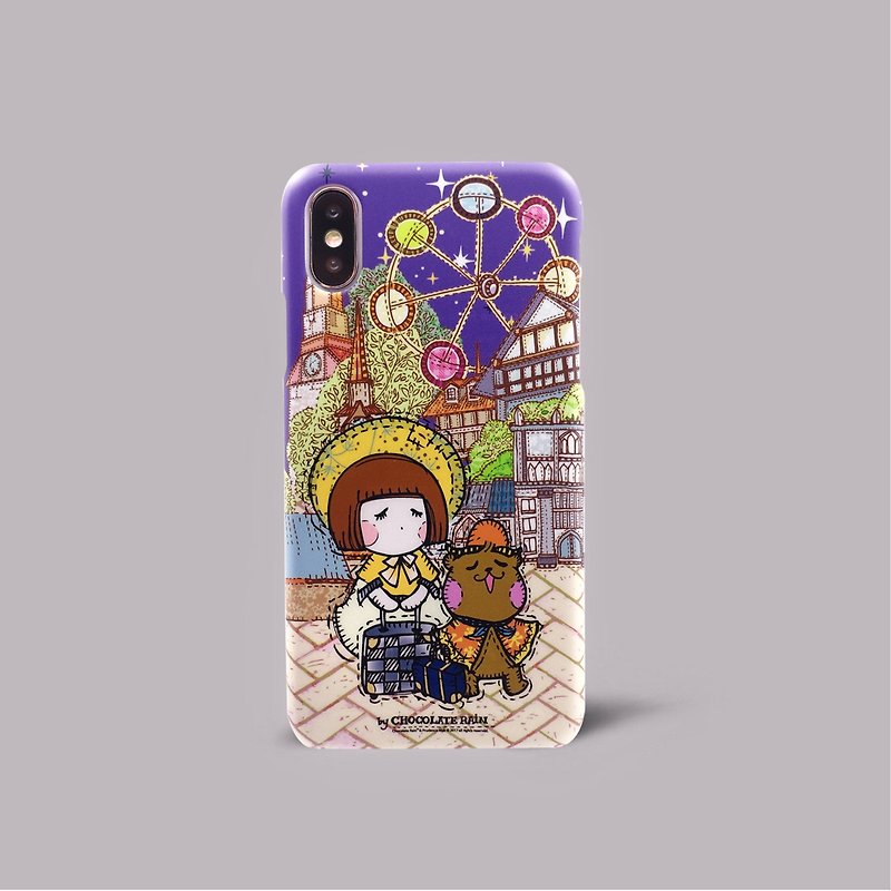 iPhone XS/X Case Travel the World HK Girl Chocolate Rain Ultra Slim Cover - Phone Cases - Plastic Multicolor
