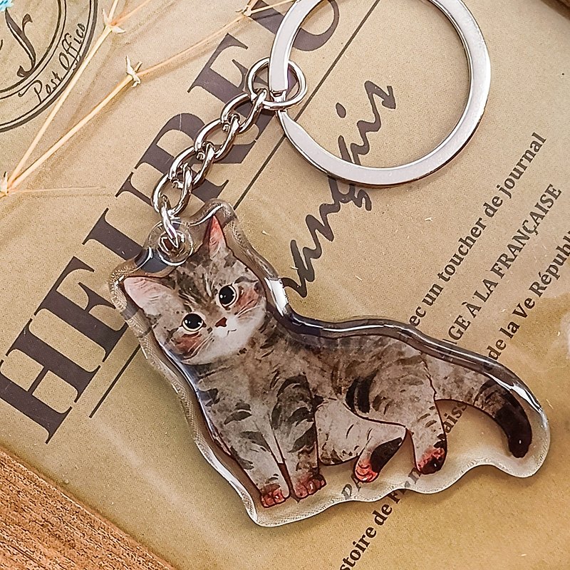 Tabby cat/stationery charm_ keychain