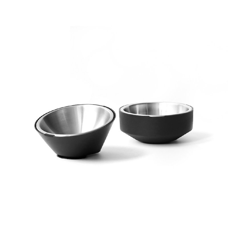 RoLock Pet Non-Inverting Bowl Food Bowl Water Bowl Combination (Stainless Steel) - Pet Bowls - Stainless Steel Silver