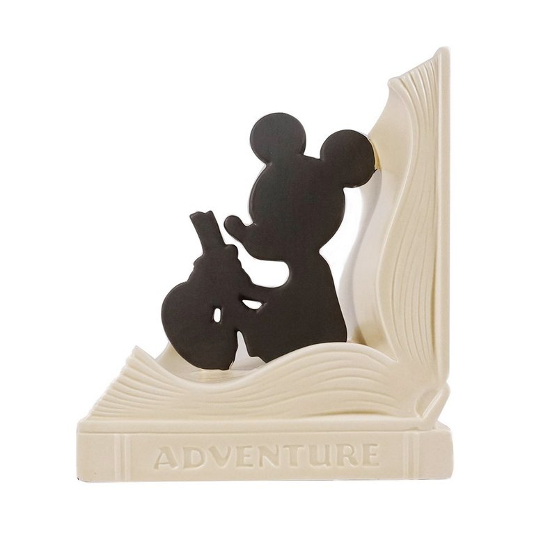 One-sided Mickey (Mickey) Bookend Adventure Spirit [Hallmark-Disney] - ของวางตกแต่ง - ดินเผา ขาว