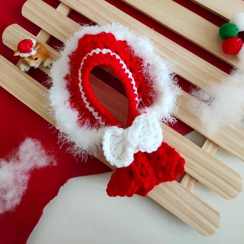 Christmas2020 Christmas Limited-Red Elf in the Snow-Pet Hat. Scarf. Buy 1 Get 1 Free - ชุดสัตว์เลี้ยง - ผ้าฝ้าย/ผ้าลินิน สีแดง