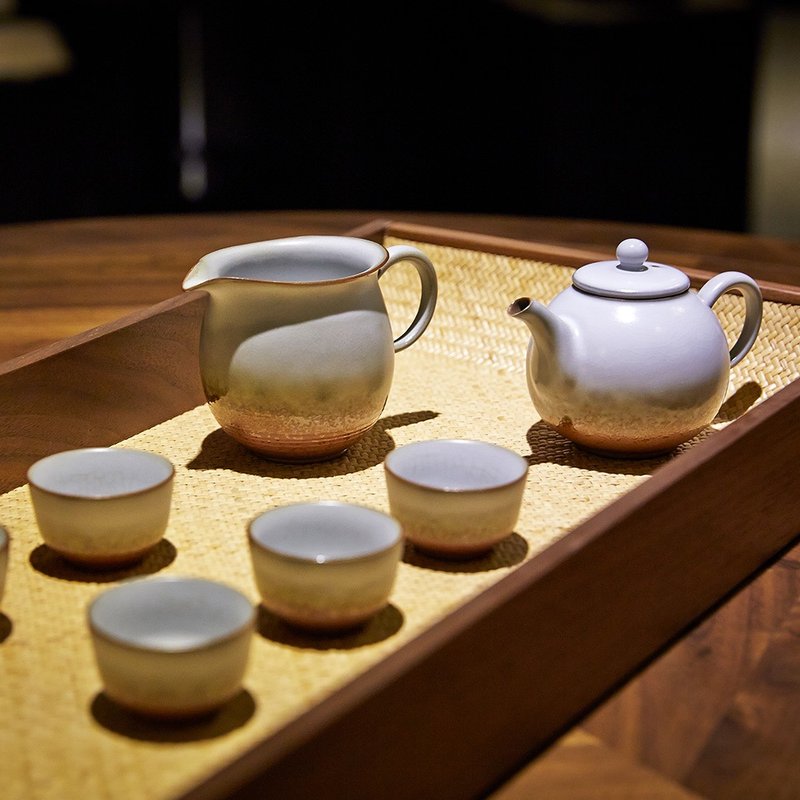 乾唐軒陶器活瓷 |春水茶具組 / 陶 / 一壺+六杯+茶海 / 油脂釉 - 茶壺/茶杯/茶具 - 瓷 綠色