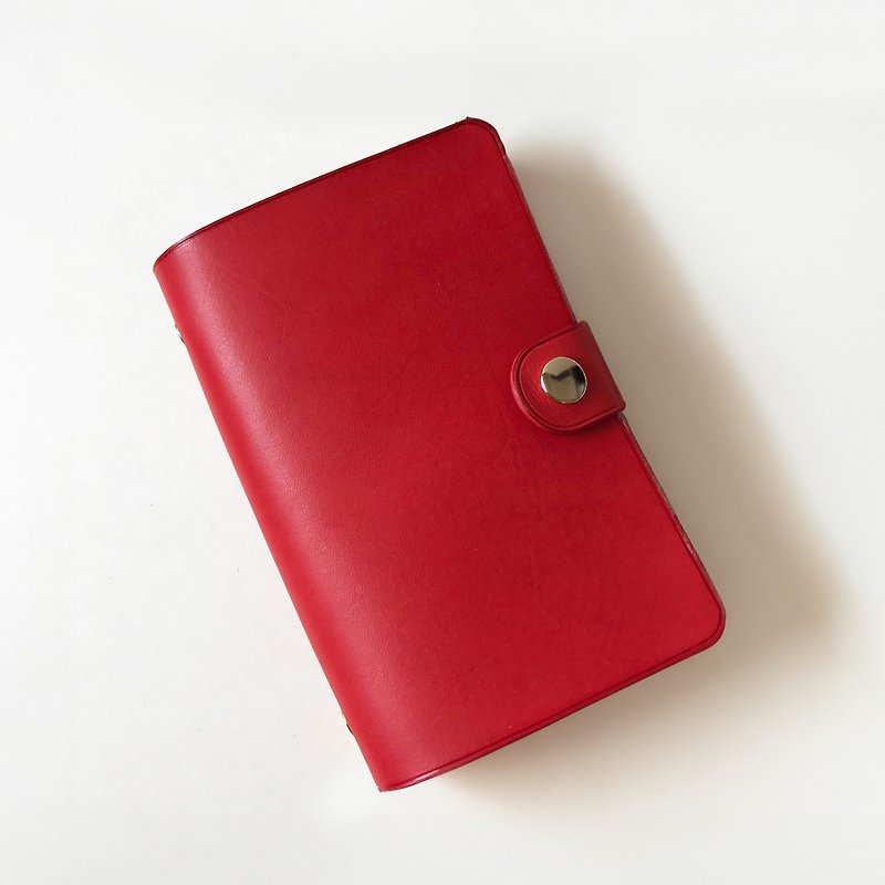 MARS A7 six-hole loose-leaf leather book jacket/handbook/notebook/ - Pink Rose/ Red - สมุดบันทึก/สมุดปฏิทิน - หนังแท้ สีแดง