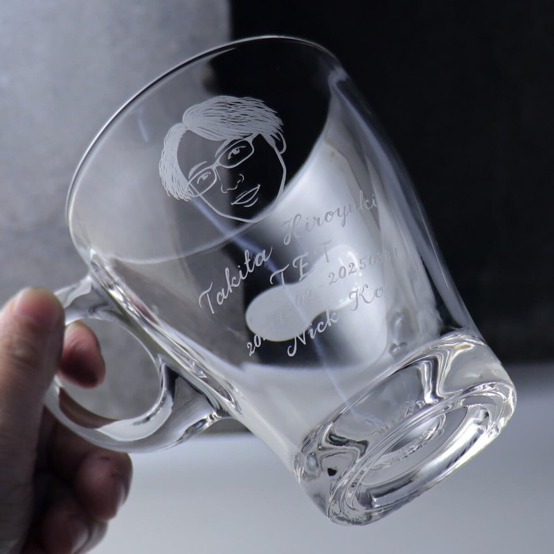 355cc【客製肖像】(寫實版)大頭版客製馬克杯 - 咖啡杯/馬克杯 - 玻璃 透明