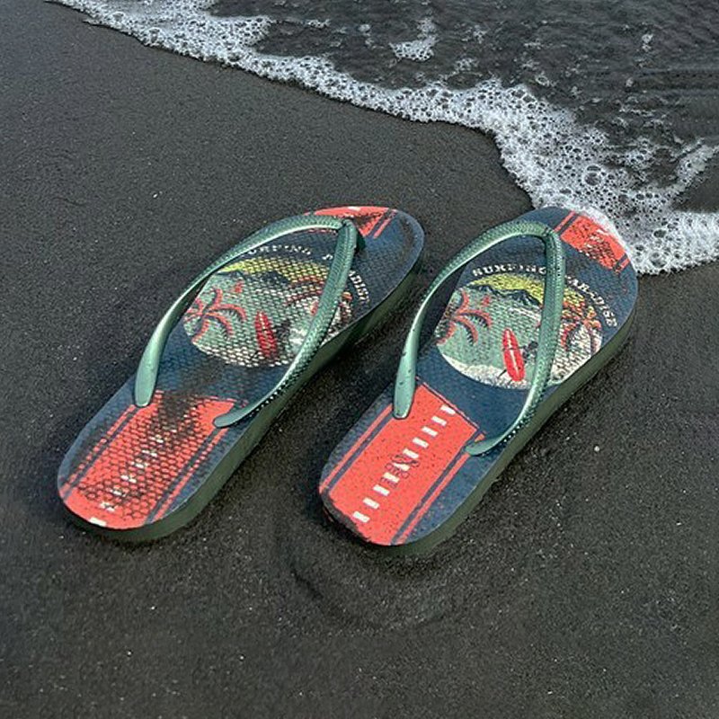 女款文創繪圖夾腳拖鞋 軟Q止滑耐磨人字拖鞋 LE -HEAVEN- - 拖鞋 - 橡膠 多色