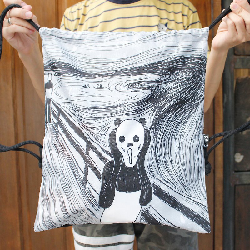 Draw string bag Scream Panda - Drawstring Bags - Other Materials 