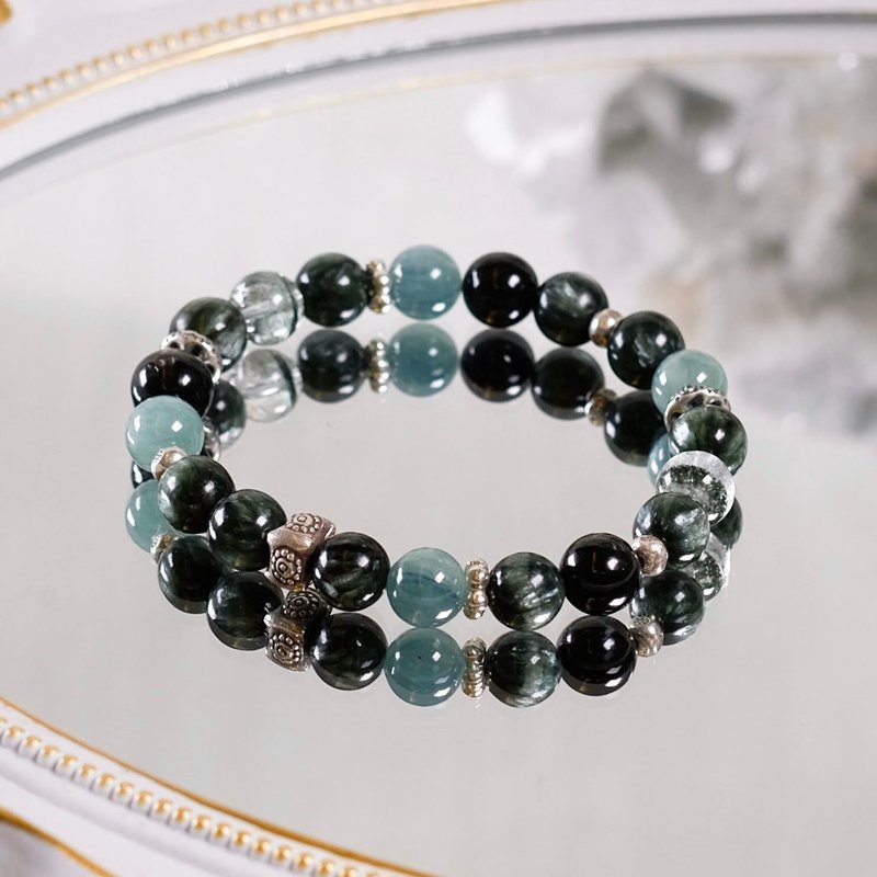 Green dragon crystal green Stone gold luck stone green ghost bracelet natural mineral crystal - Bracelets - Crystal Green