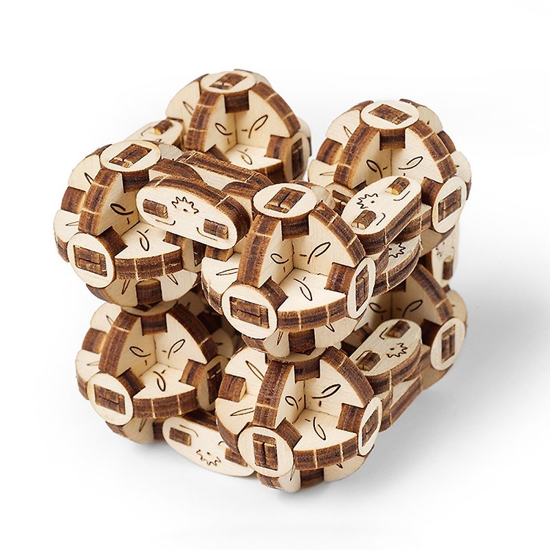 /Ugears/ Ukrainian wooden model cube quintessence Flexi-Cubus - แกดเจ็ต - ไม้ 