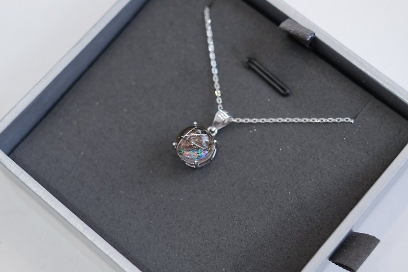Pet Hair Gemstone Pet Memorial Jewelry Necklace-an ordinary project - สร้อยคอ - เงินแท้ สีน้ำเงิน